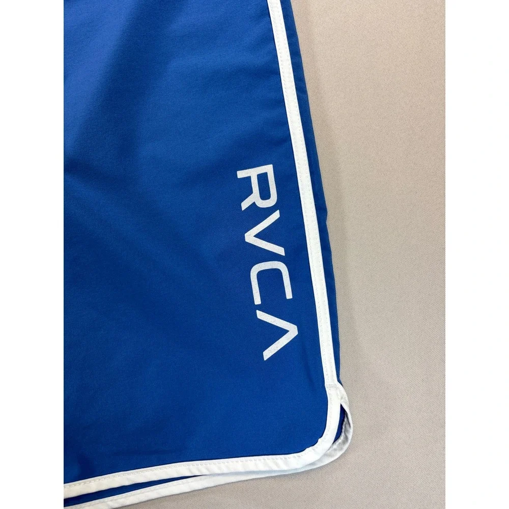 RVCA Board Shorts Mens 38 Blue White Industry Swim Trunks Surf Beachwear